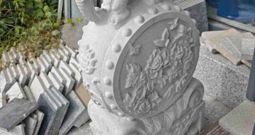 朝阳芝麻白抱鼓石 庭院抱鼓石