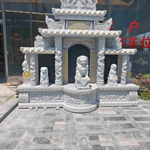 朝阳芝麻白中国黑石材套墓 花岗岩墓碑