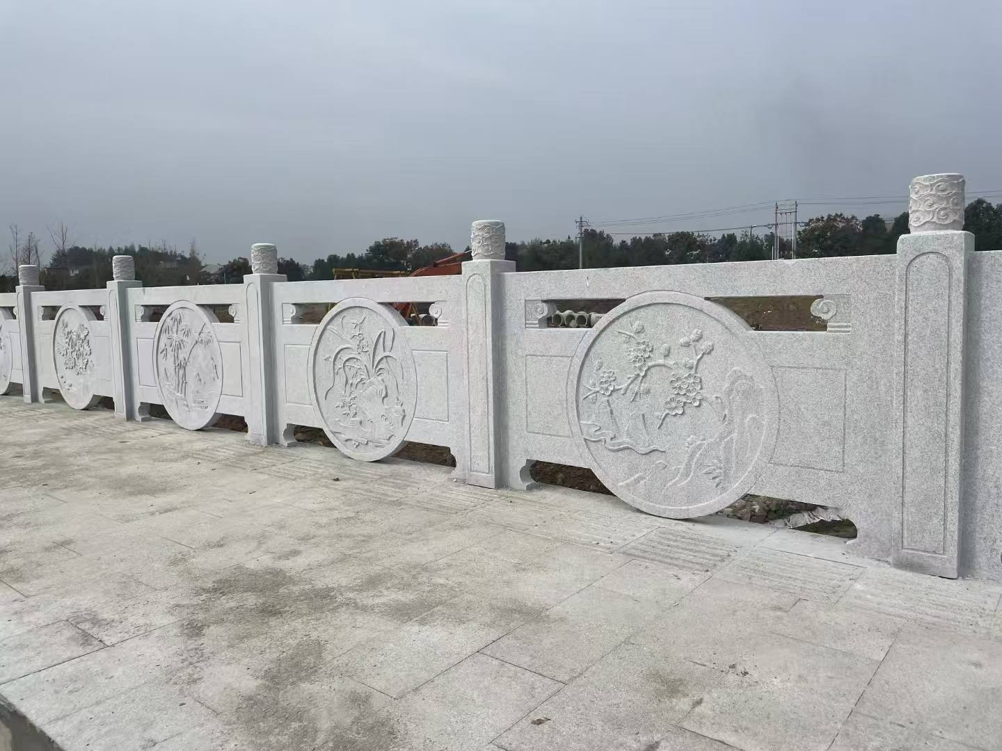 朝阳芝麻白河道栏杆 石材栏杆